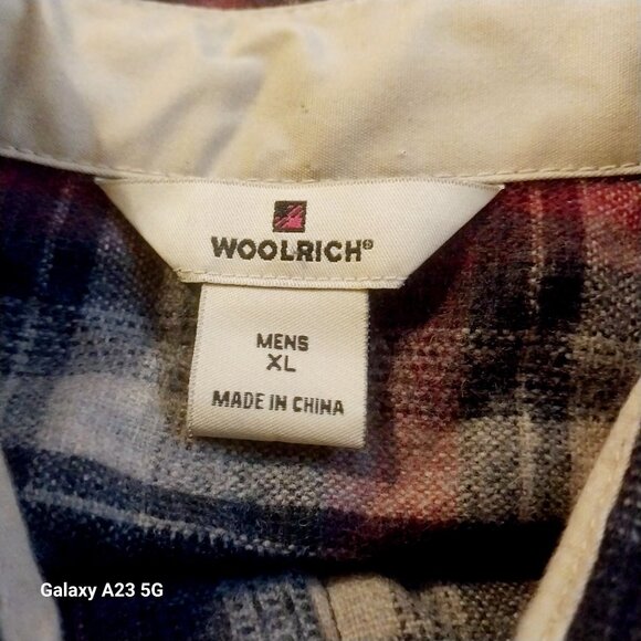 Woolrich Mens XL Plaid Flannel Button-Up Shirt Classic Wool - Picture 3 of 5